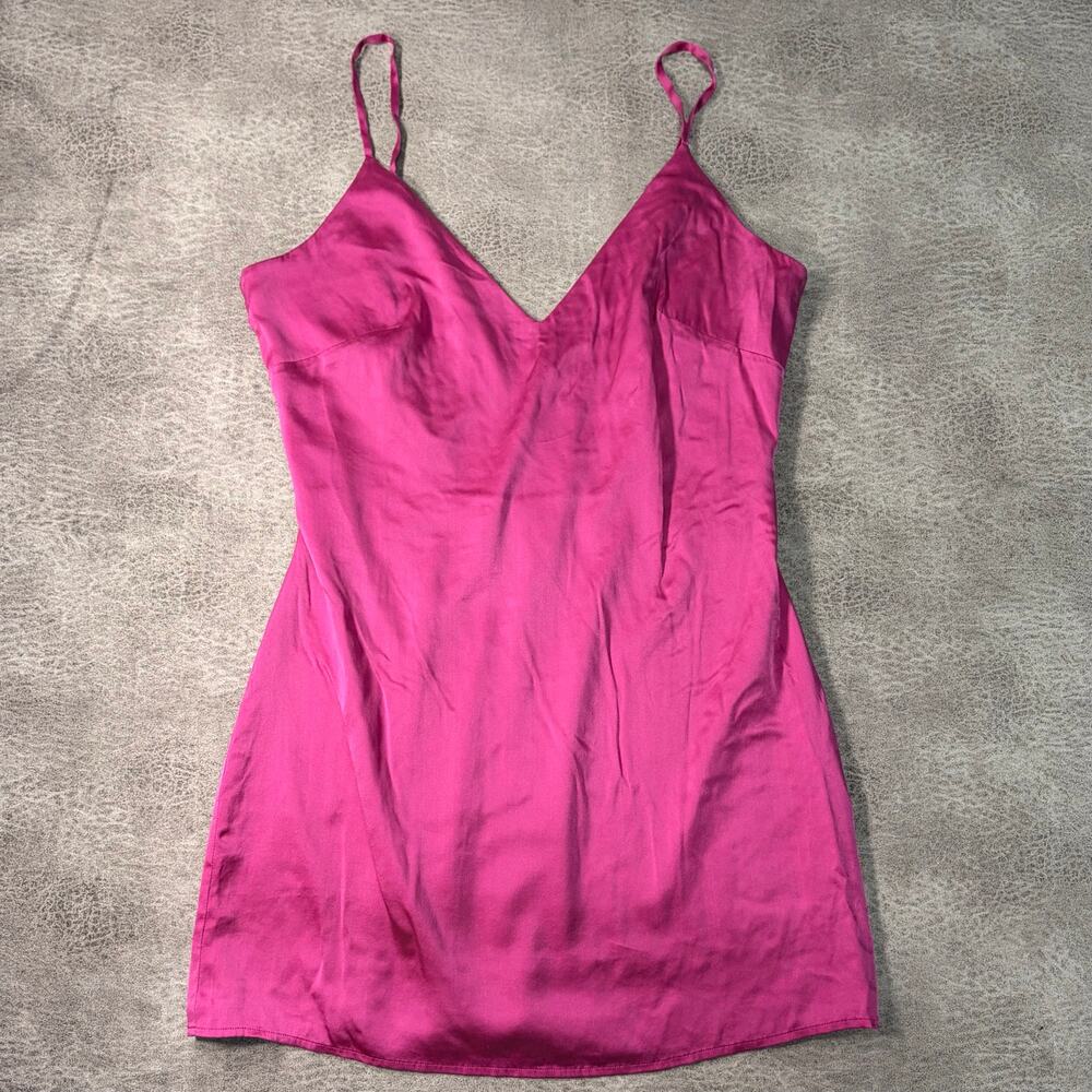 Bebe Hot Pink Satin Mini Dress